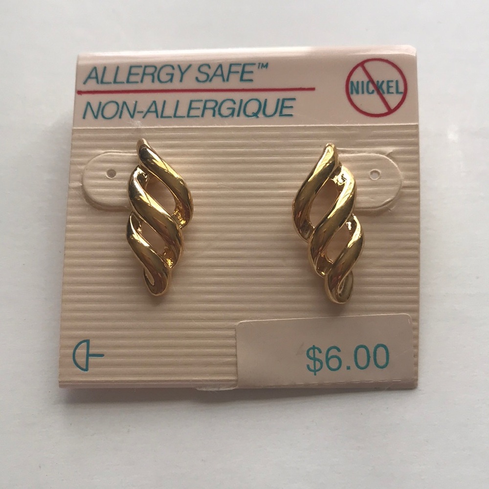 Vintage Allergy Safe Twisted Design Stud Earrings